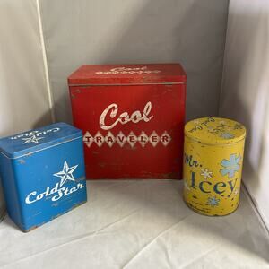 Set Of 3 Retro Cool Tin Set- Storage Canisters
